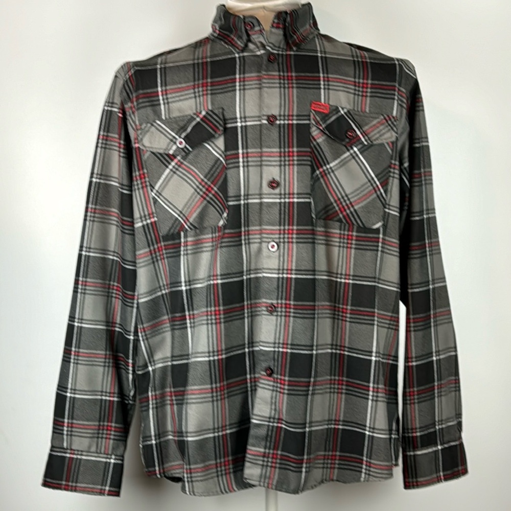 DIXXON™️ Men's Size 2X 'The Heritage' Long Sleeve Blk/Gray/Red Flannel Shirt